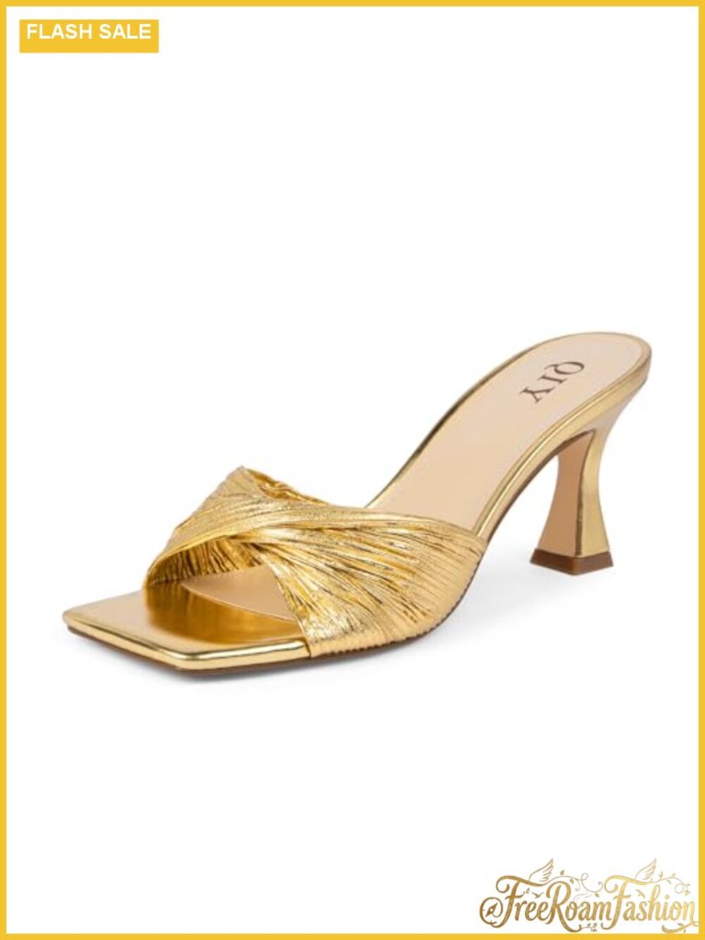 Satin Square Toe Mule Heels Twisted Knot Kitten Heel Office Wedding